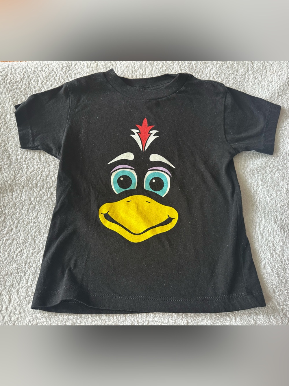Bella Canvas Black Tee with Yellow Duck Face Graphic Chicago BlackHawks